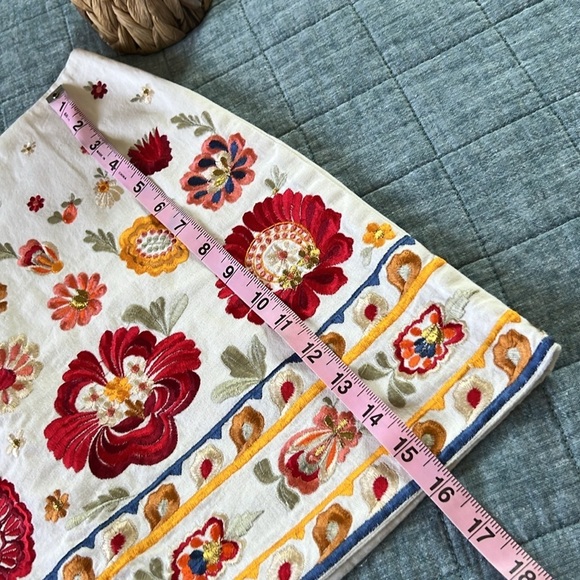 TOPSHOP Floral Embroidered Boho 100% Cotton Mini Skirt | 6 - Picture 10 of 11